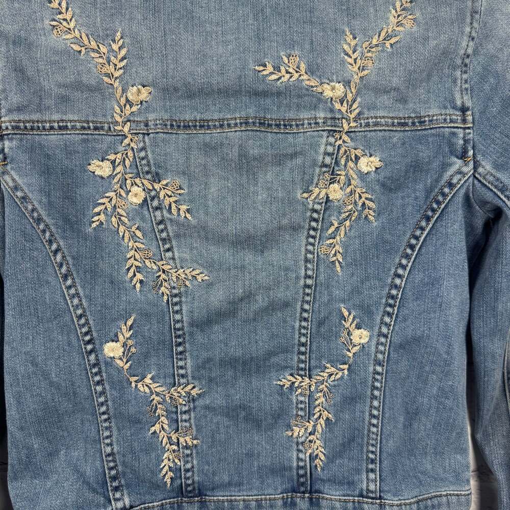 White House Black Market Embroidered Denim Jacket - Picture 4 of 5